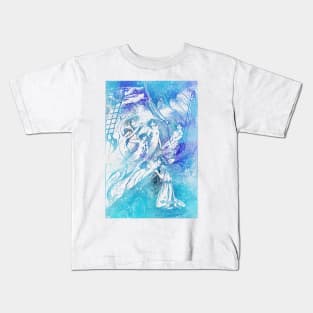 Siren Boat In Blue Kids T-Shirt